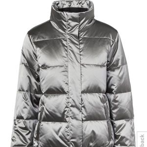 Athleta Brand Silver Puffer Jacket 